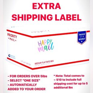 Extra shipping label for orders over 5 lbs.